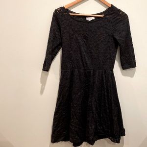 Black laced dress.